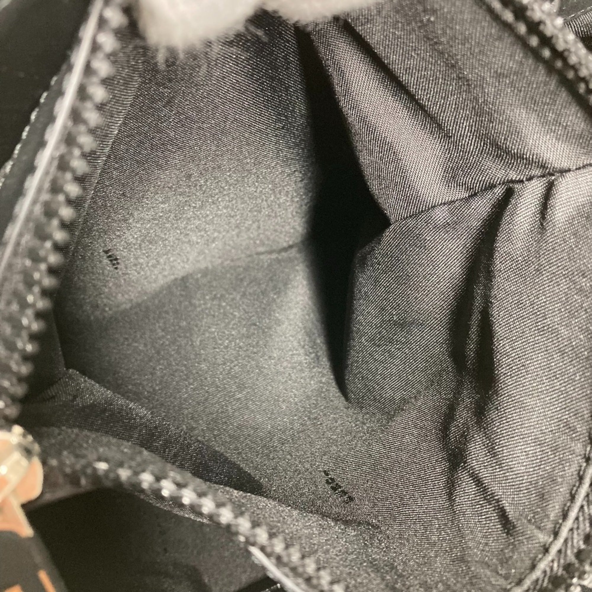 Fendi Black Brown Canvas Leather Shoulder Bag Tote Bag