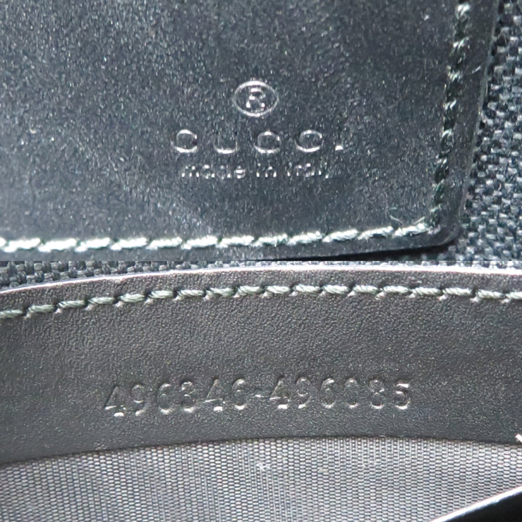 Gucci Black Gg Supreme Leather Pvc Clutch Bag (Pre-Owned)