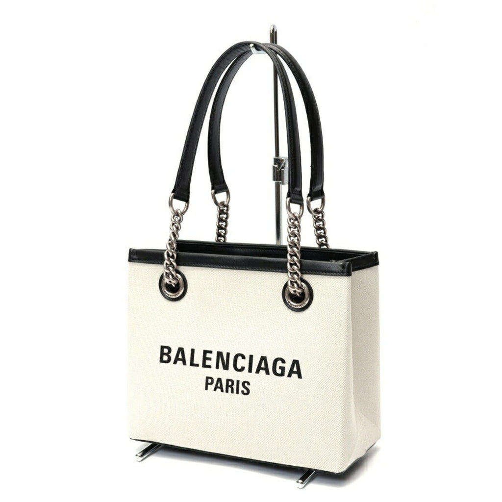 Balenciaga Black Canvas Leather Tote