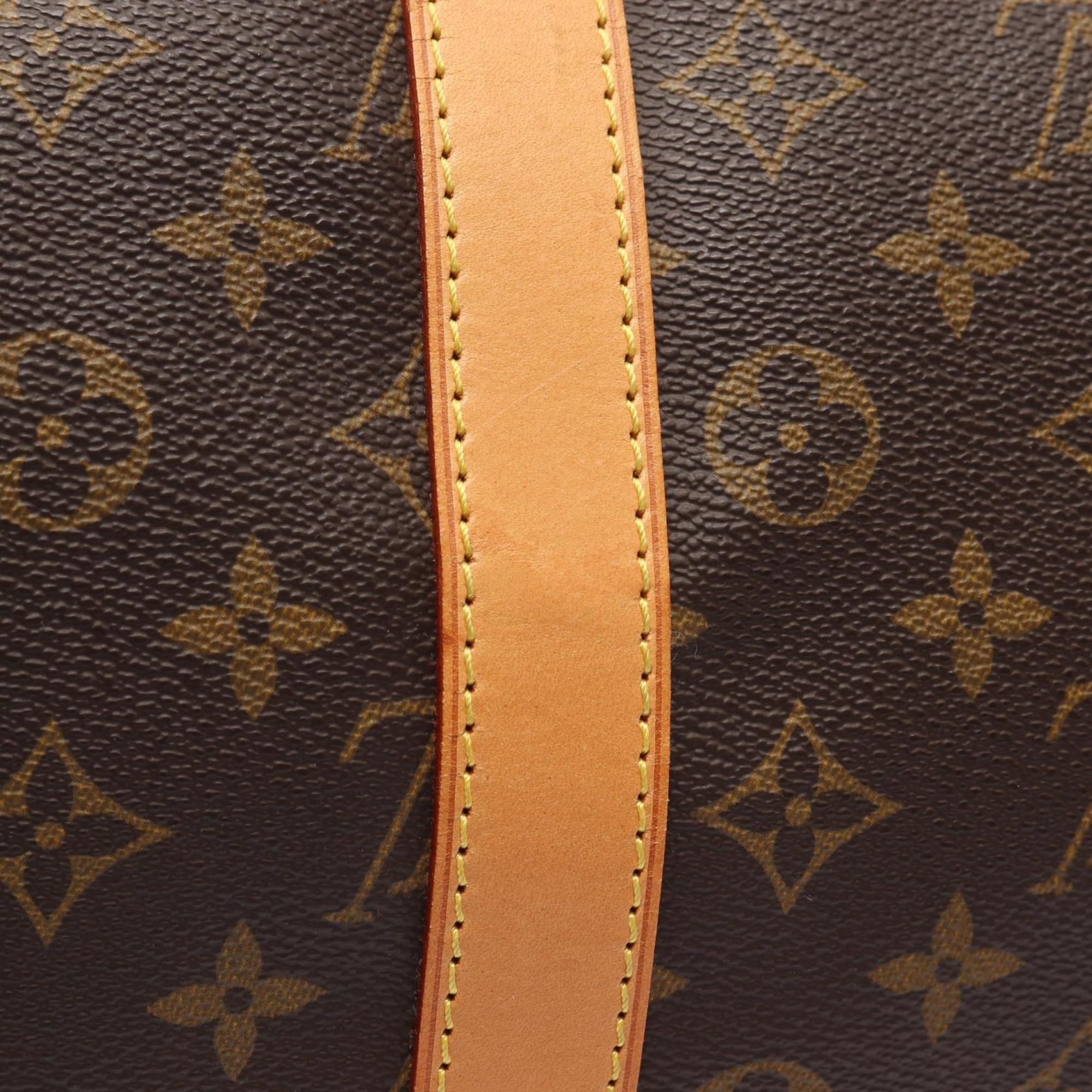 Louis Vuitton Brown Coated Canvas Leather Boston Bag Handbag
