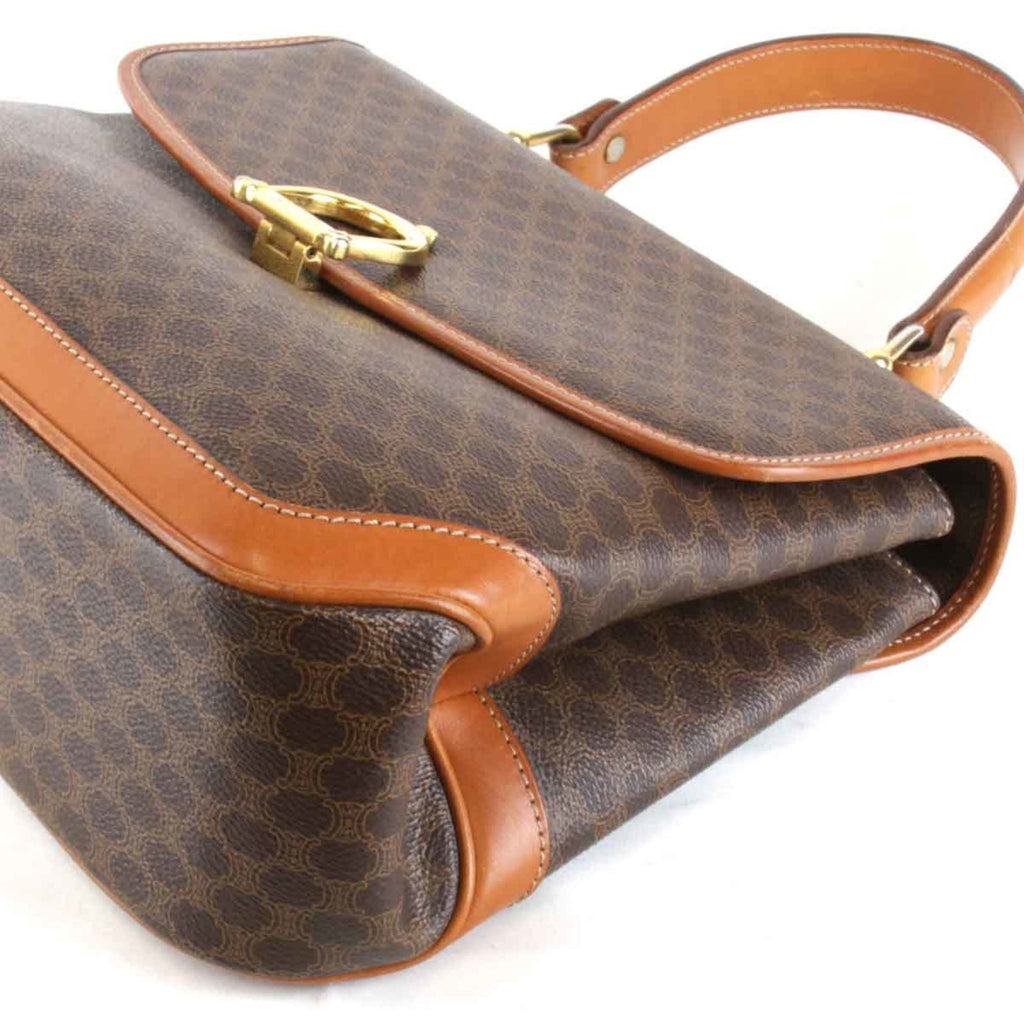 Celine Brown Leather Pvc Handbag