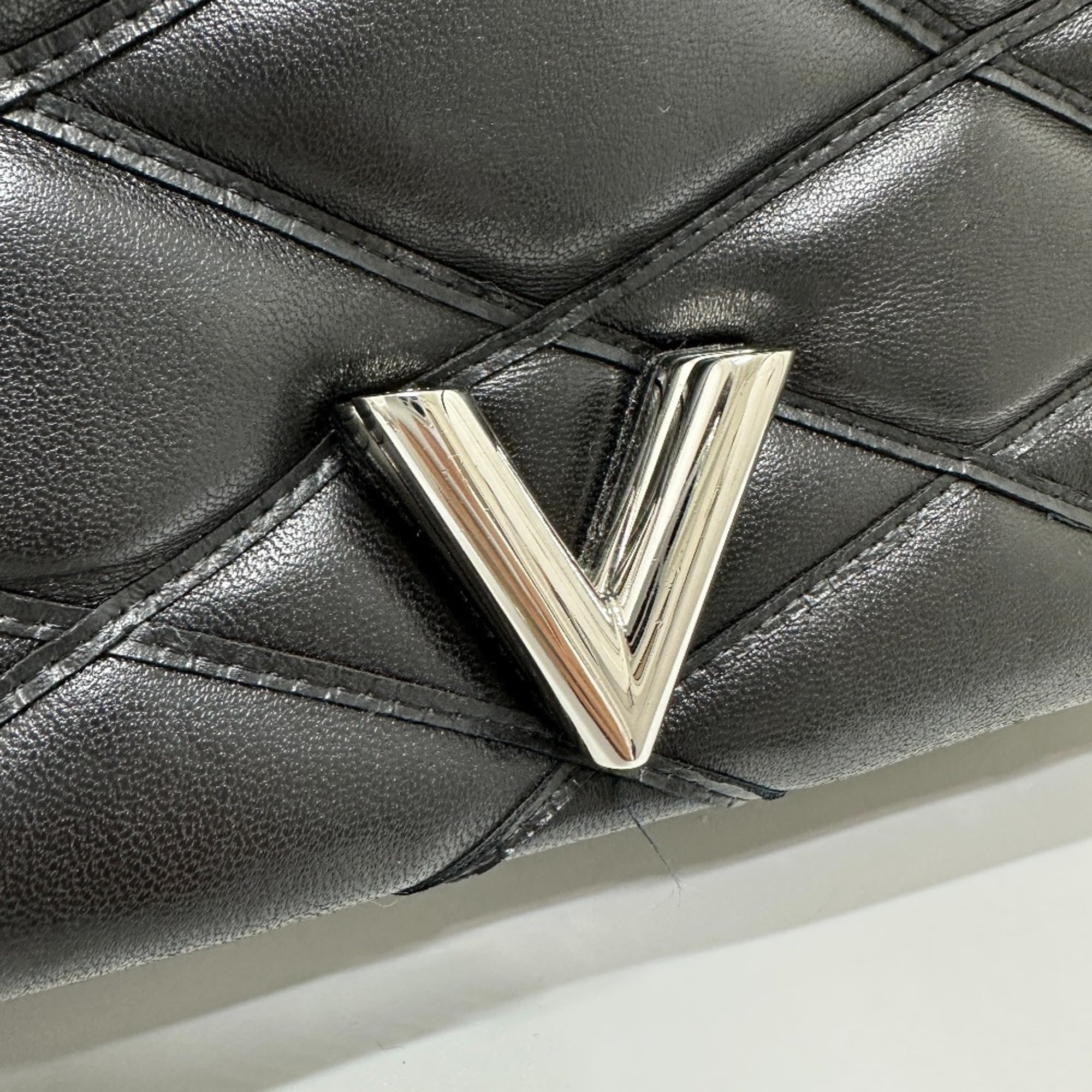 Louis Vuitton Black Noir Leather Handbag Shoulder Bag