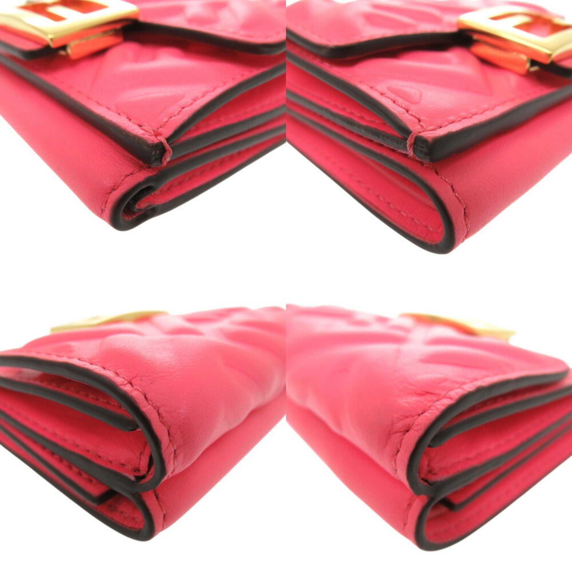 Fendi Pink Leather Wallet (Tri-Fold)