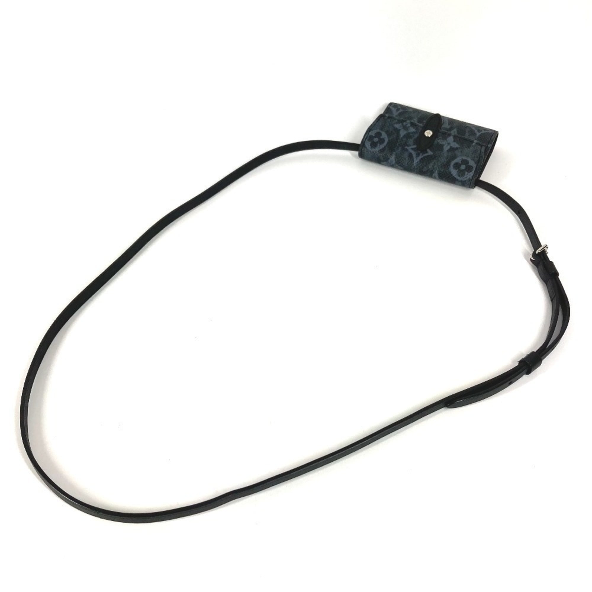 Louis Vuitton Navy Leather Chain/Shoulder Wallet