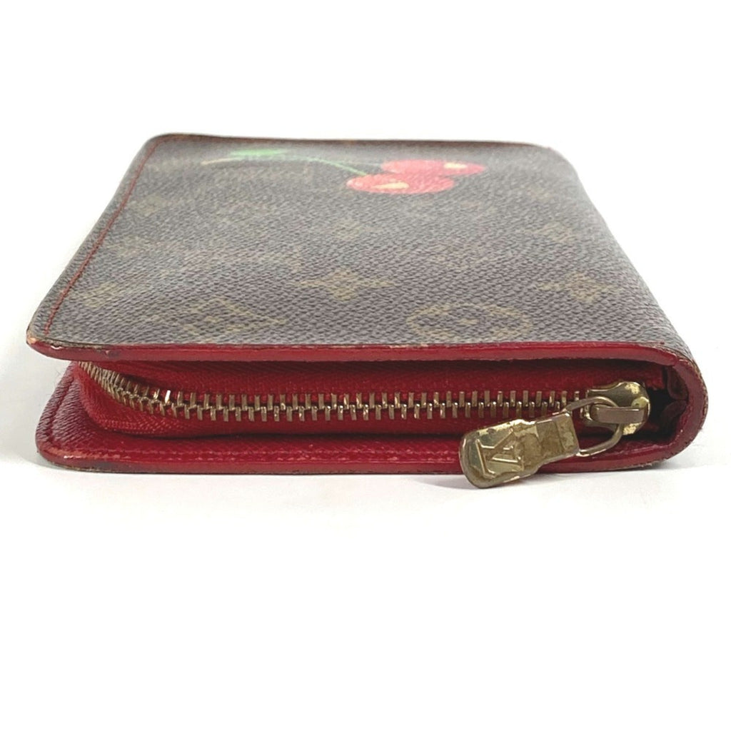 Louis Vuitton Brown Monogram Cherry Red Color Monogram Long Wallet