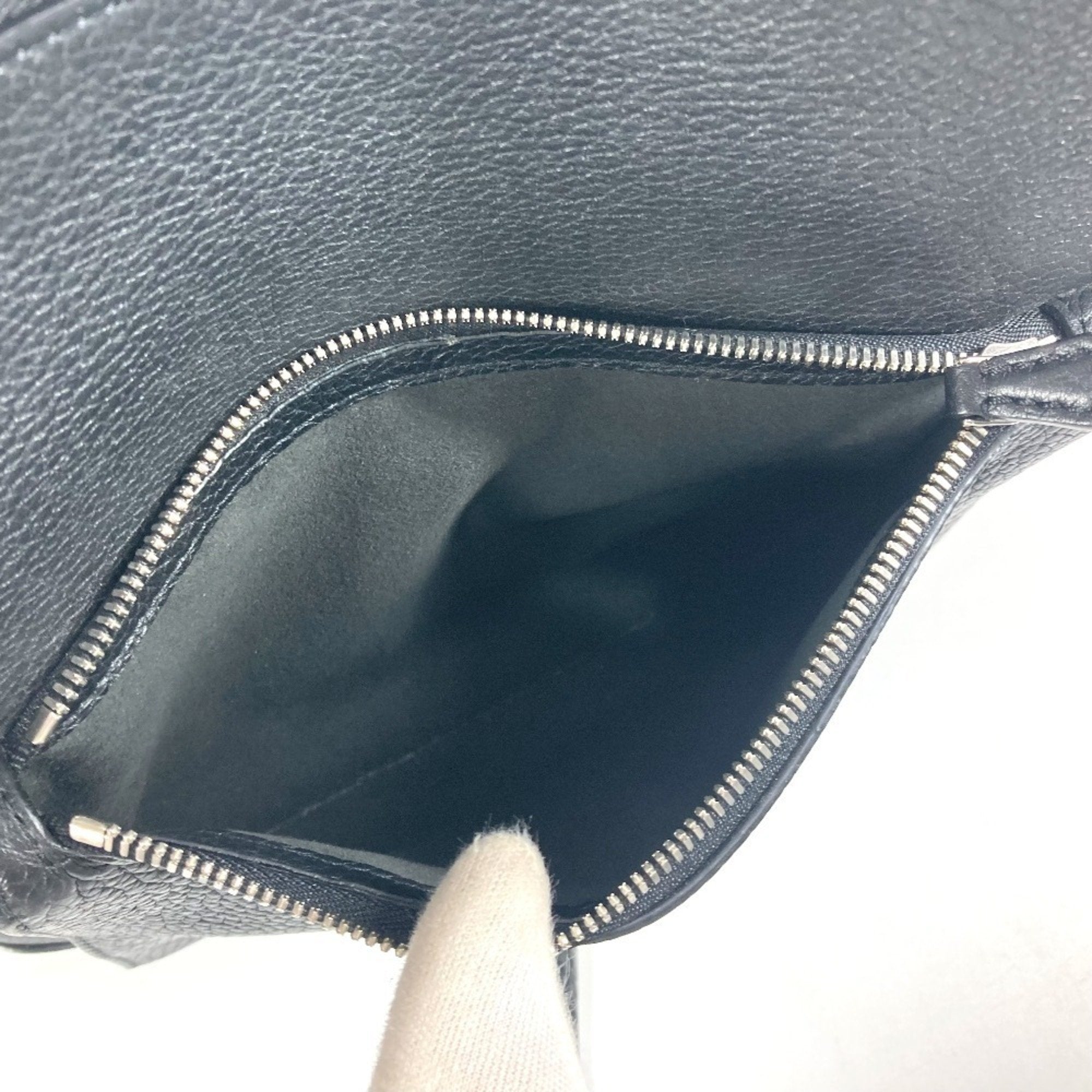 Louis Vuitton Black Noir Leather Messenger Bag Shoulder Bag