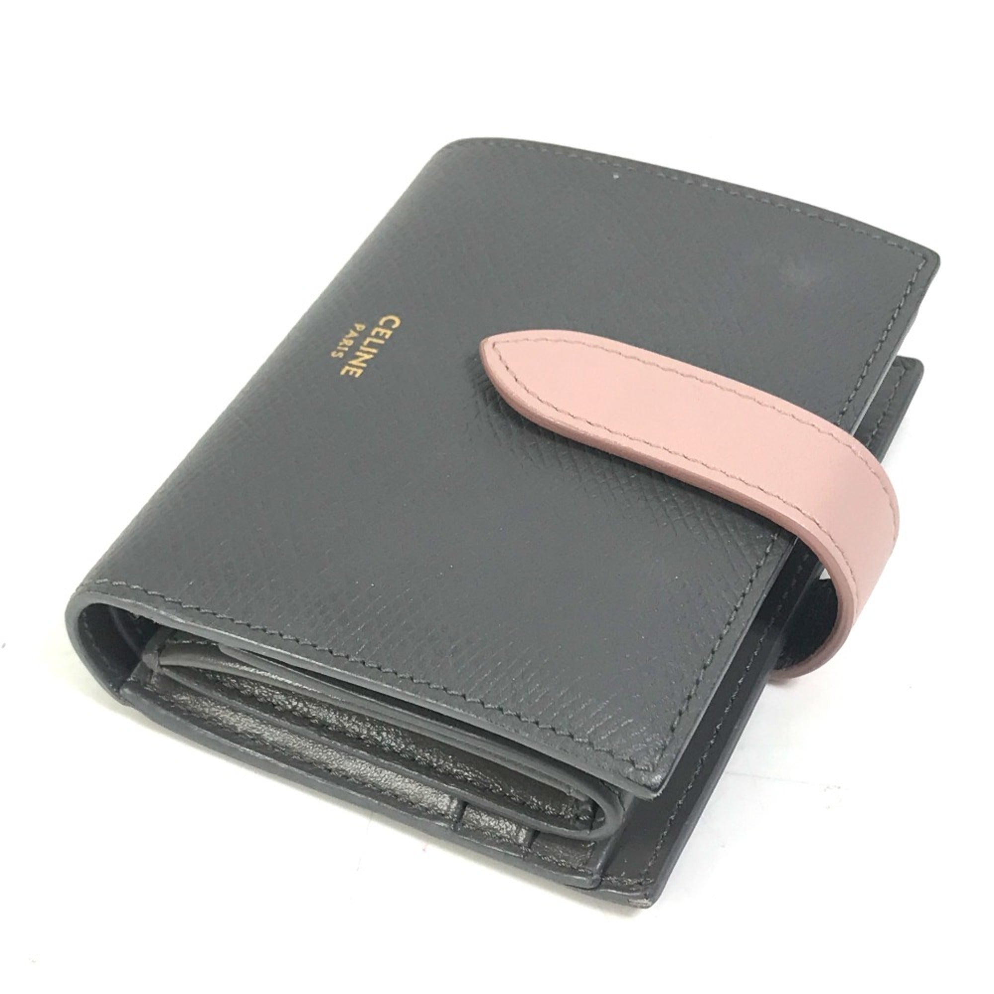 Celine Gray Leather Wallet (Tri-Fold)
