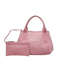 Balenciaga Pink Canvas Leather Hand