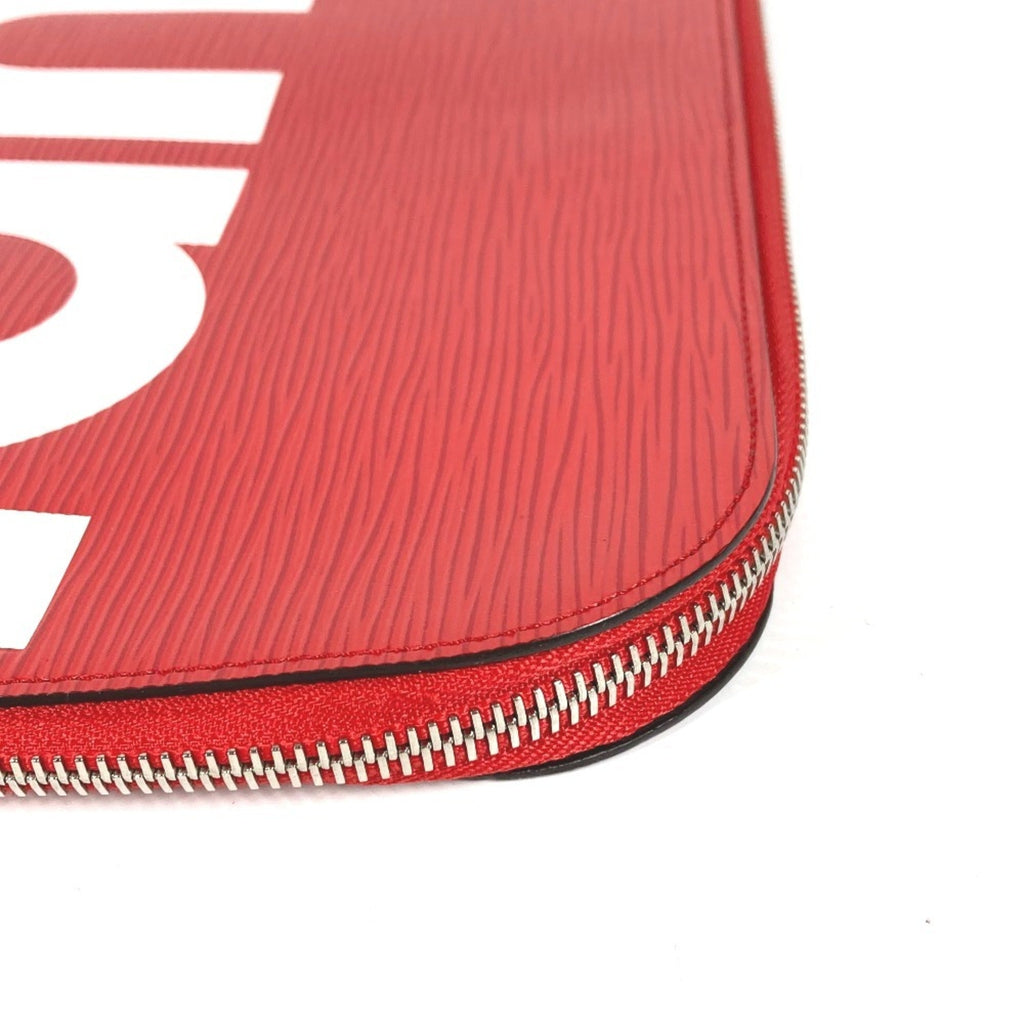 Louis Vuitton Red Color White Epi Leather Clutch Bag Pochette
