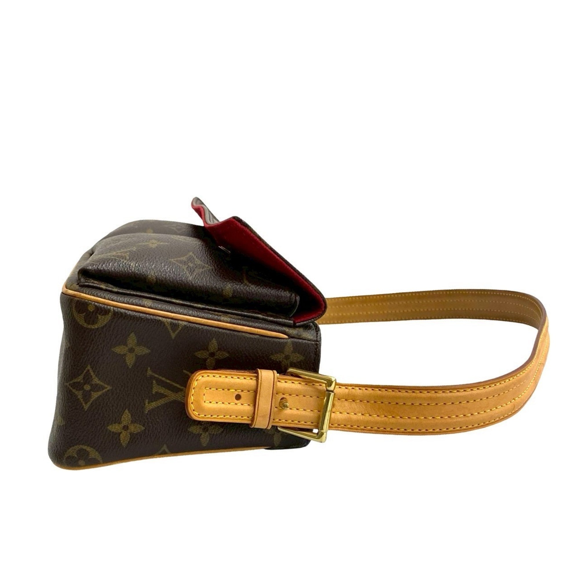 Louis Vuitton Brown Leather Pvc Shoulder Bag Tote Bag