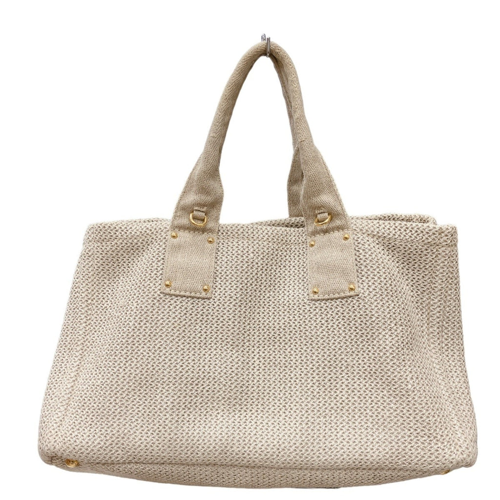 Prada Beige Canvas Tote Bag