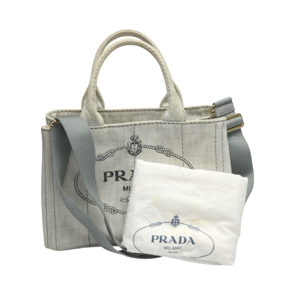 Prada White Canvas Tote Bag