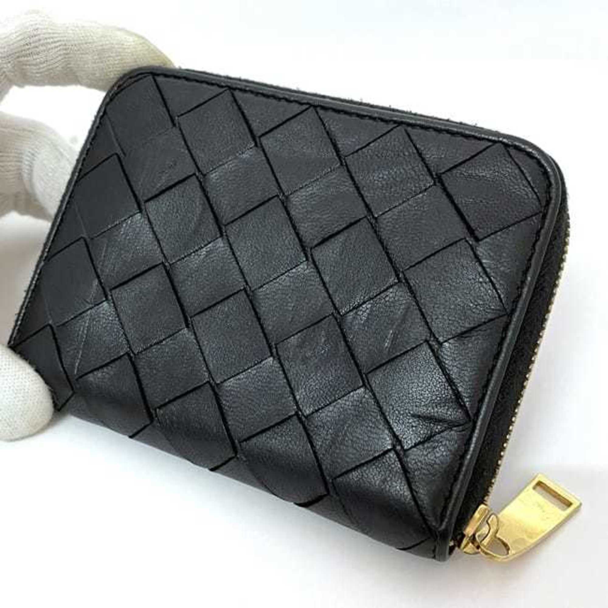 Bottega Veneta Black Leather Coin Purse/Coin Case