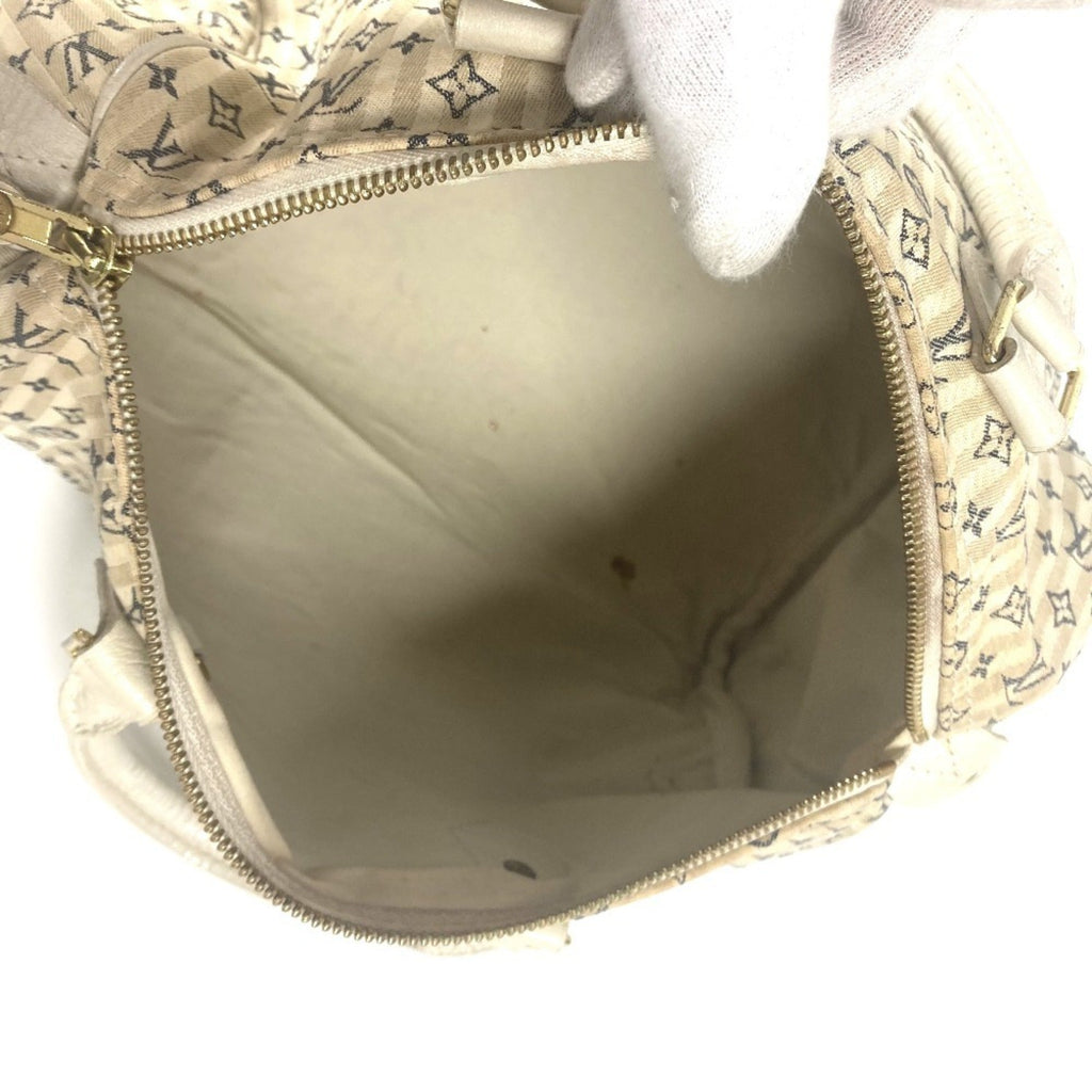 Louis Vuitton Monogram Mini Lin Navy White Monogram Mini Lin Boston Bag Handbag