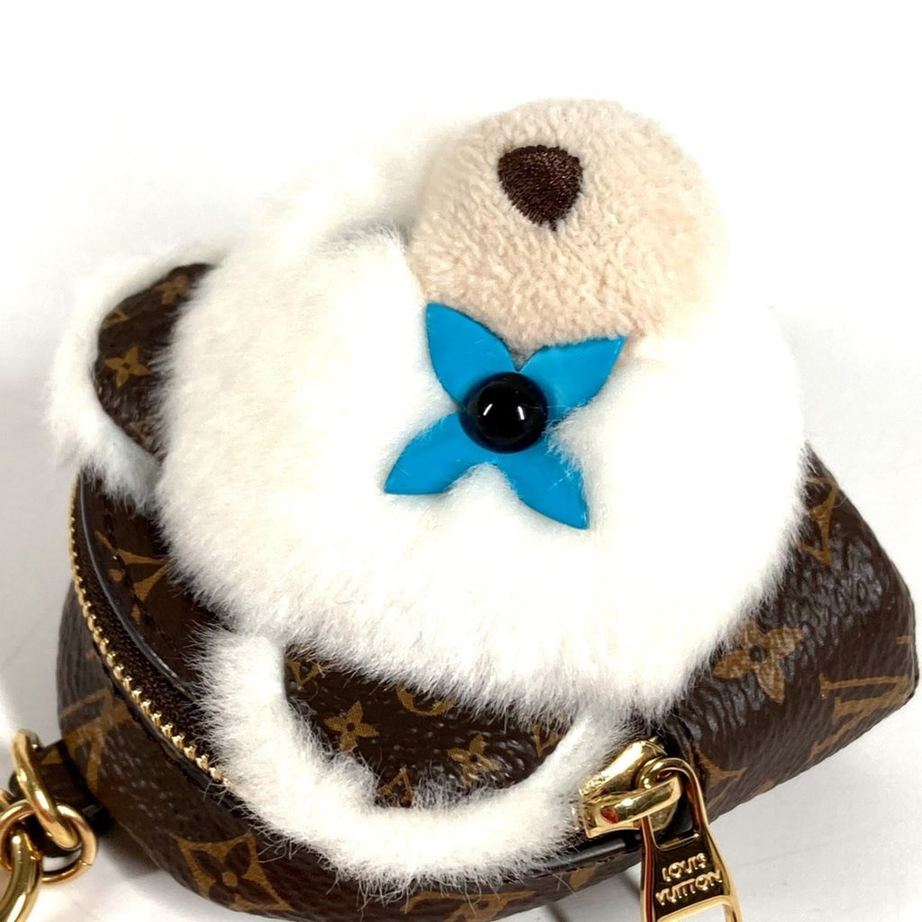 Louis Vuitton Brown White Monogram Fur Handbag Pouch