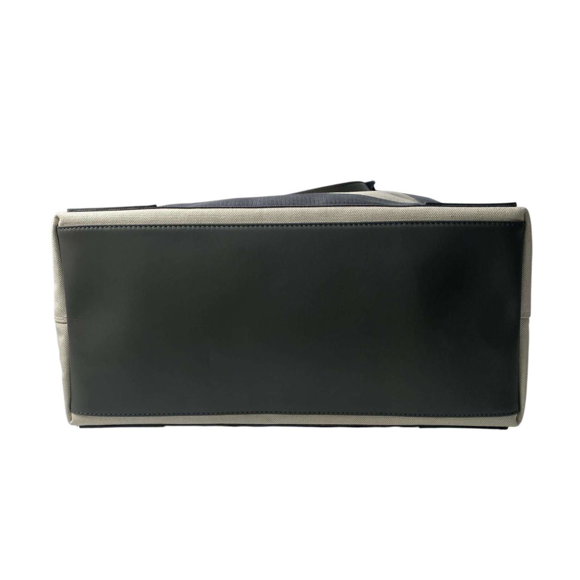 Balenciaga Gray Ivory Canvas Leather Handbag Tote
