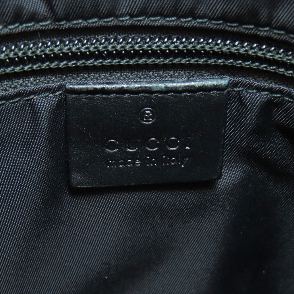 Gucci Sherry Line Black Canvas Leather Shoulder Bag (Pre-Owned)