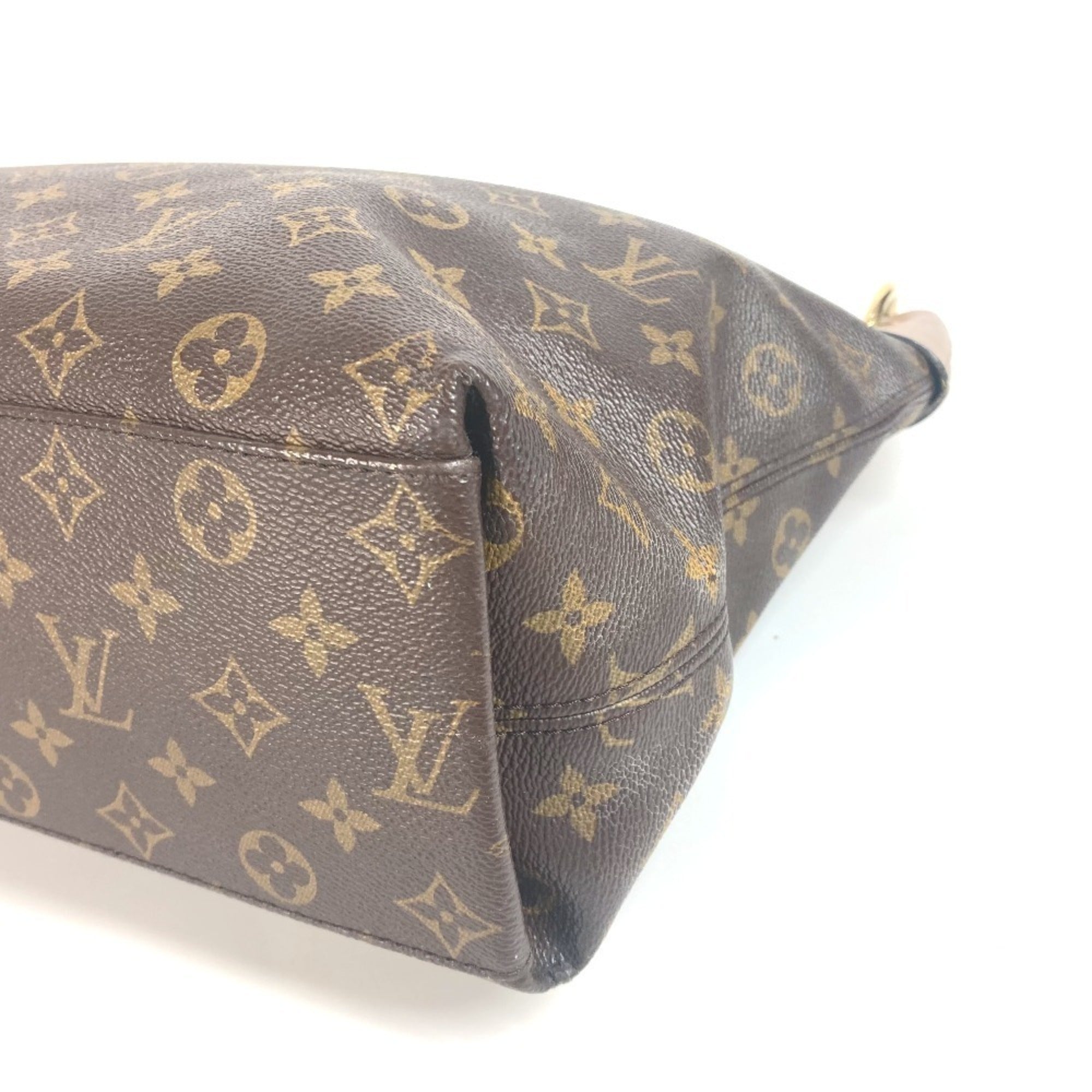 Louis Vuitton Beige Brown Monogram Monogram Shoulder Bag Tote Bag