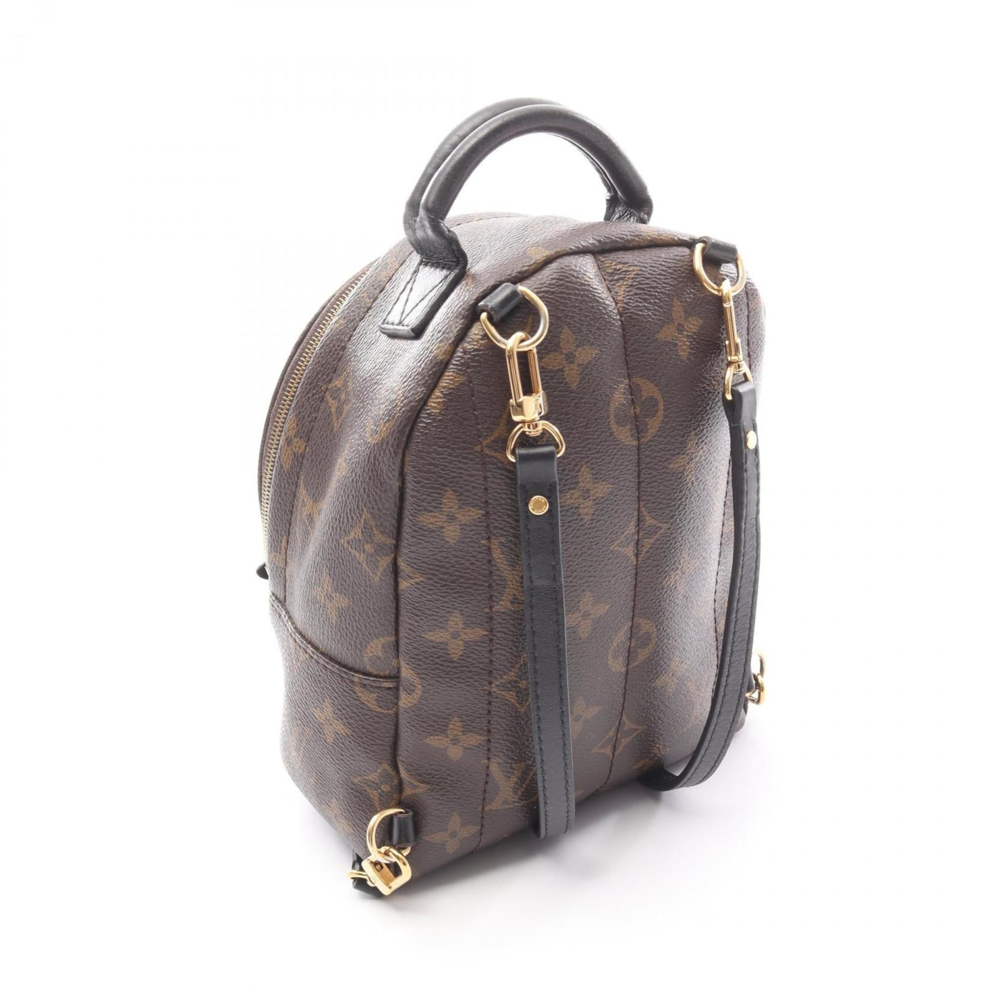 Louis Vuitton Black Brown Coated Canvas Leather Backpack