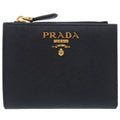 Prada Black Nero Pink Leather Wallet (Bi-Fold)