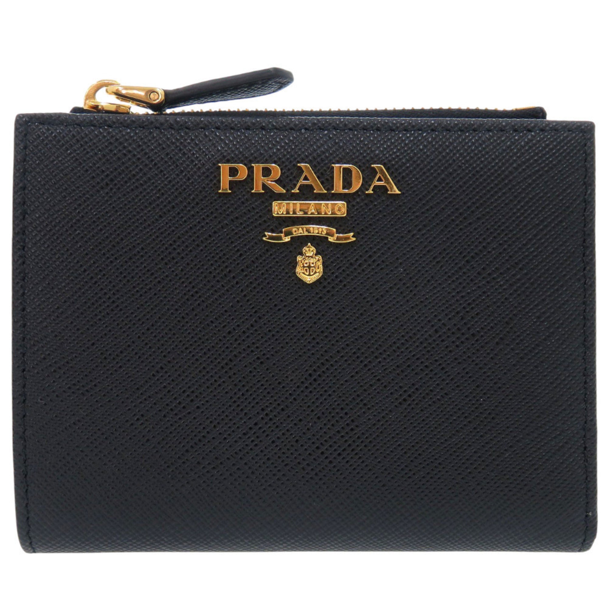 Prada Black Nero Pink Leather Wallet (Bi-Fold)