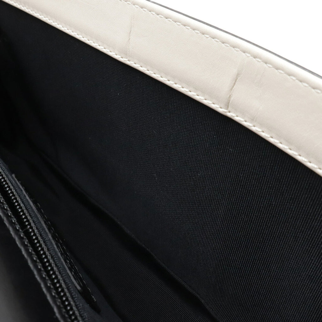 Chanel Black Ivory Leather Shoulder Bag