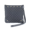 Gucci Black Leather Canvas Shoulder Bag (Pre-Owned)