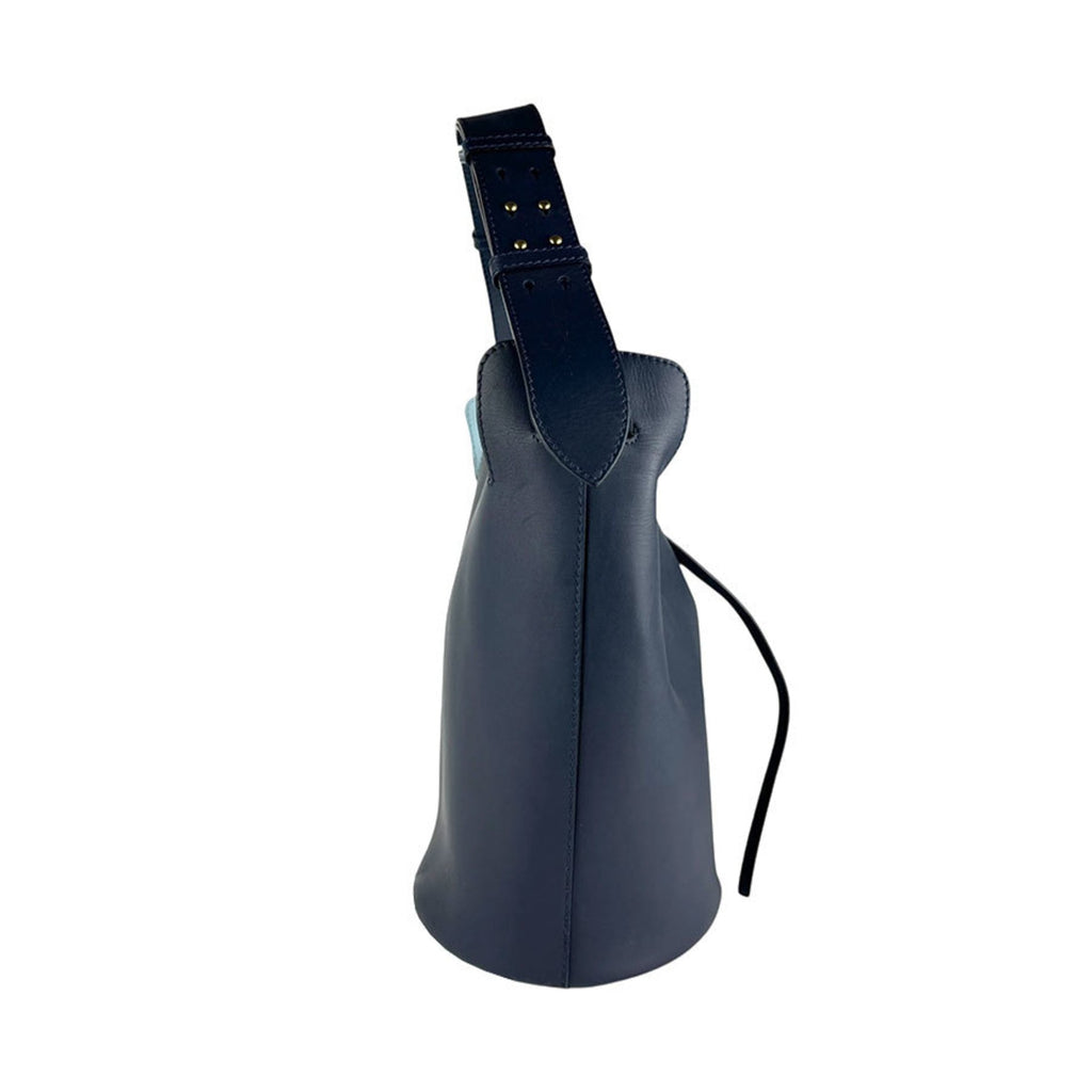 Burberry Navy Leather Shoulder Bag