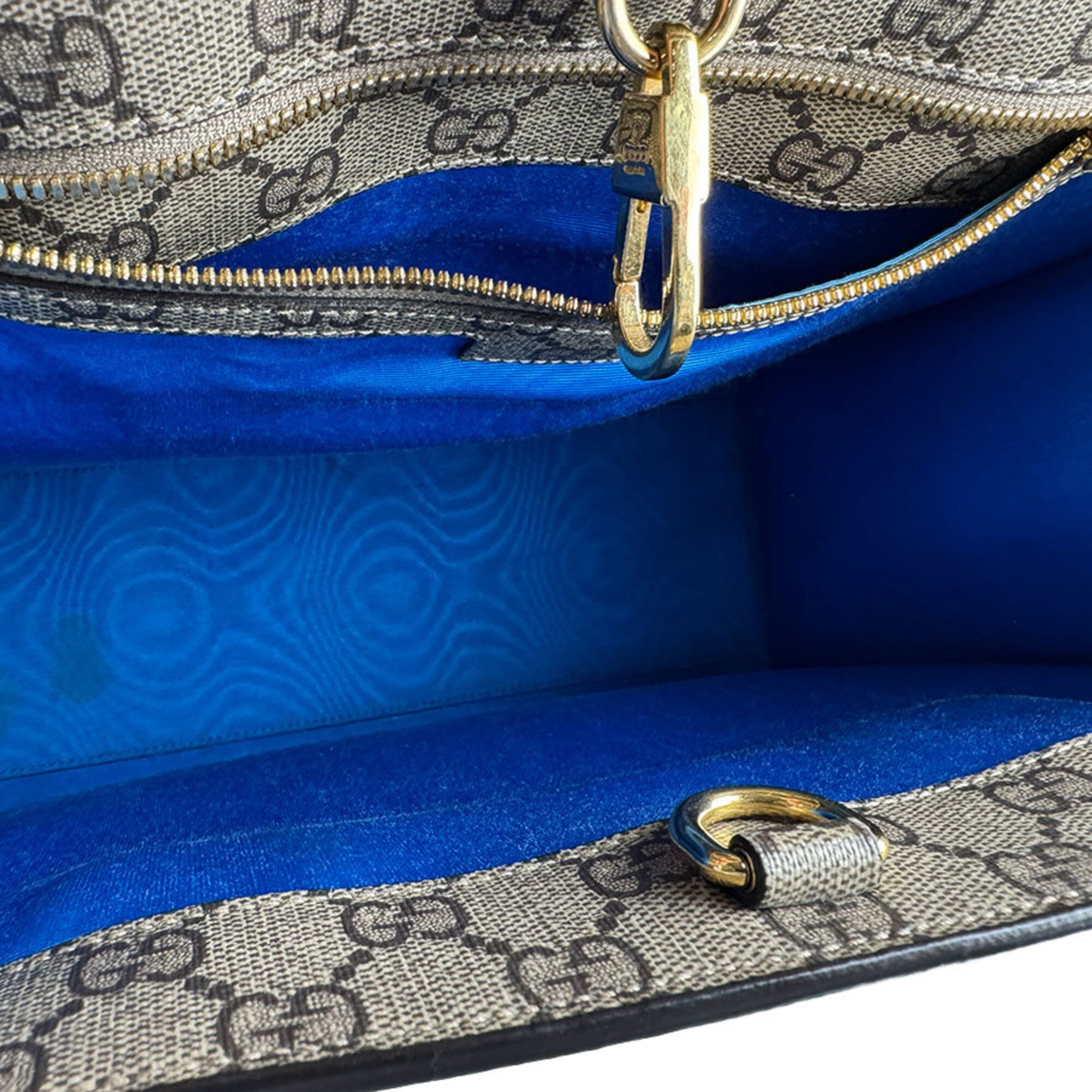 Gucci Brown Navy Gg Supreme Handbag Shoulder Bag (Pre-Owned)