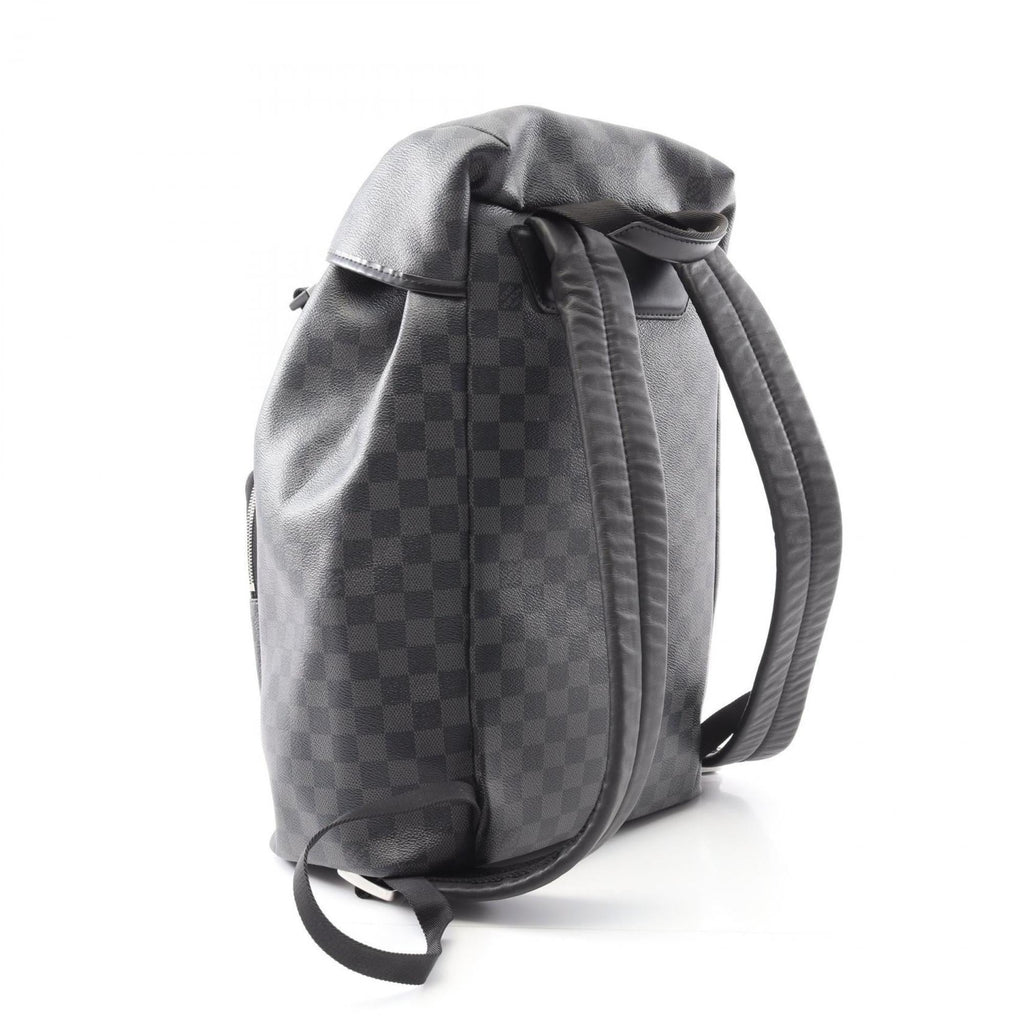 Louis Vuitton Black Coated Canvas Leather Backpack