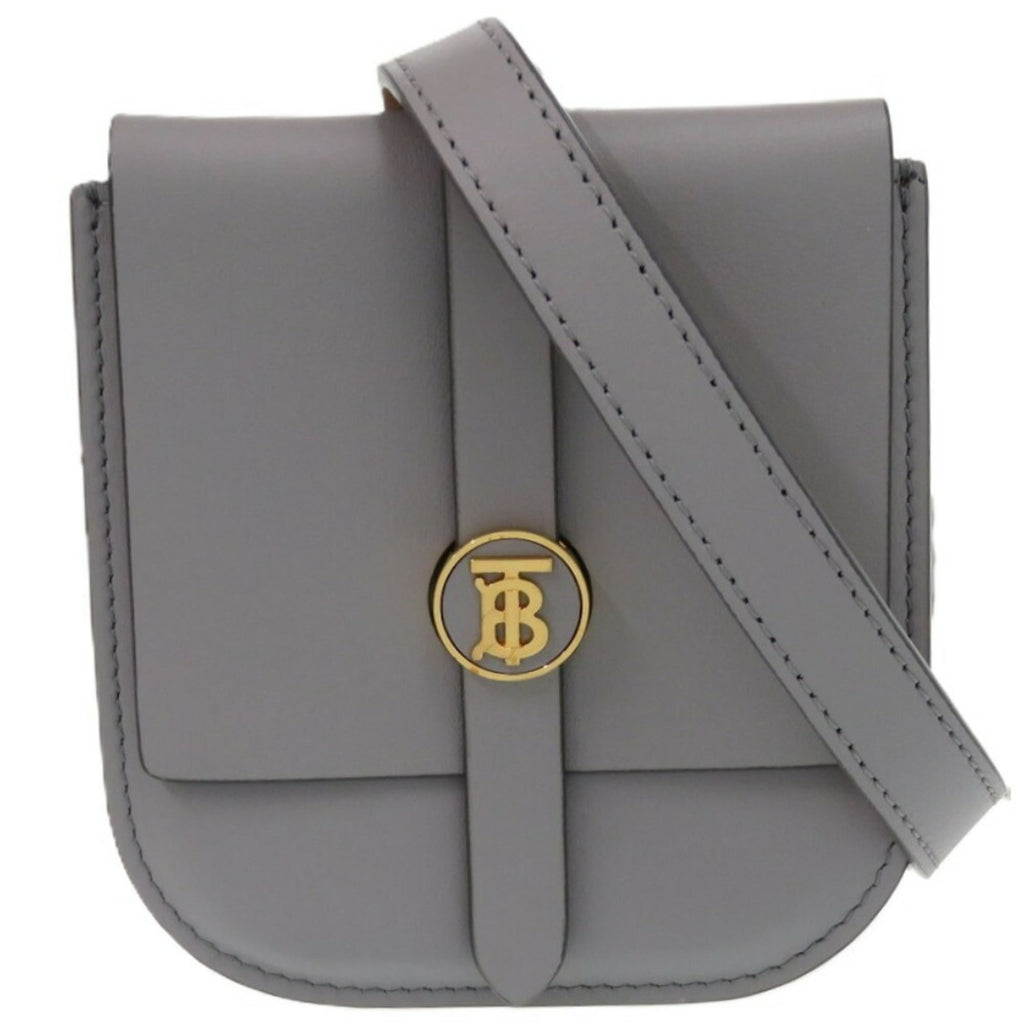 Burberry Gray Leather Fanny Pack Pouch