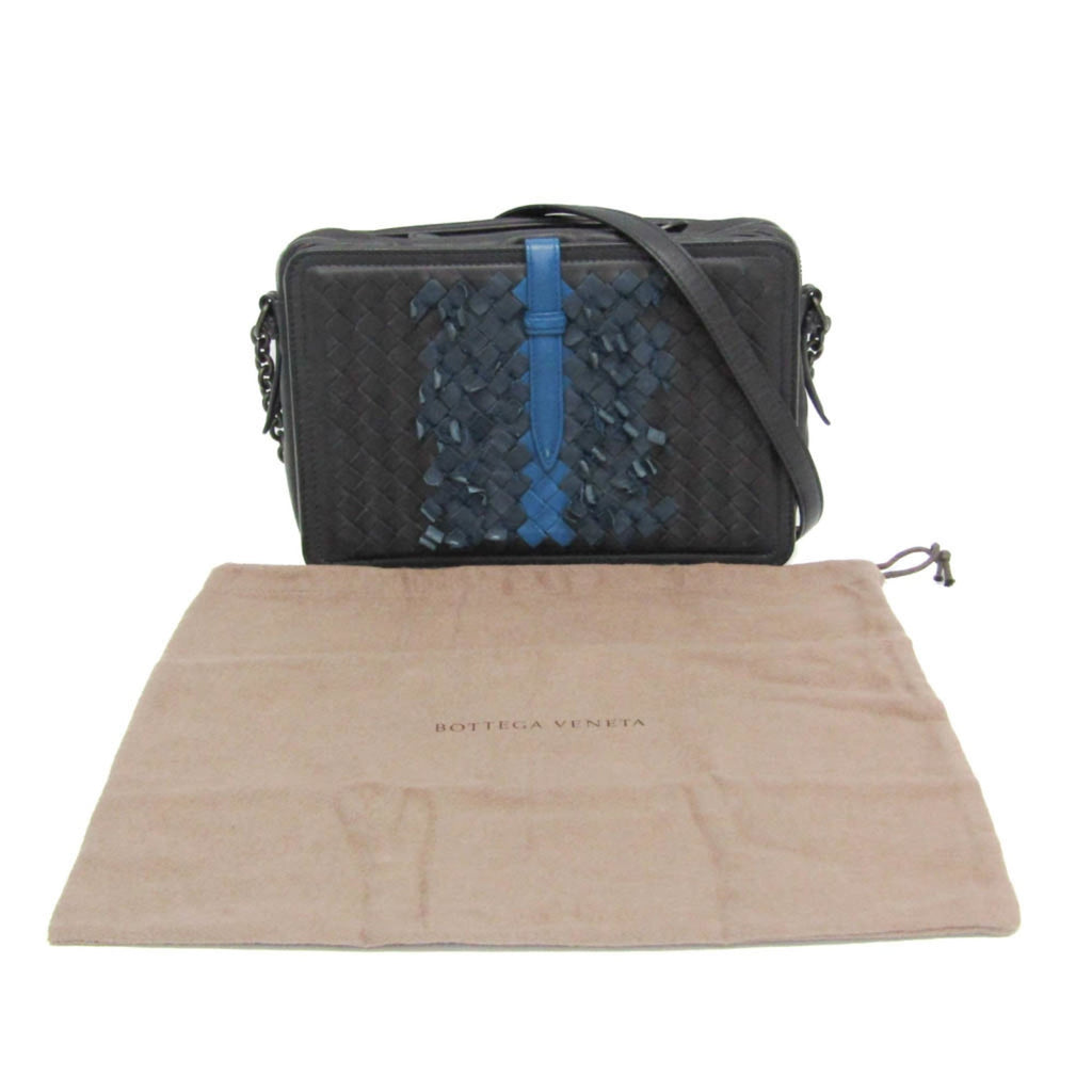 Bottega Veneta Belt Flap Camera Bag Intrecciato Nappa Navy Leather Shoulder Bag Bag
