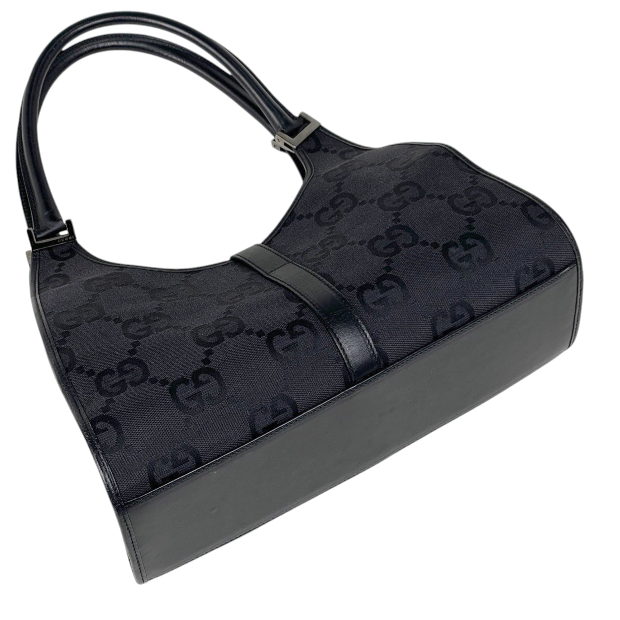 Gucci Black Canvas Leather Handbag (Pre-Owned)