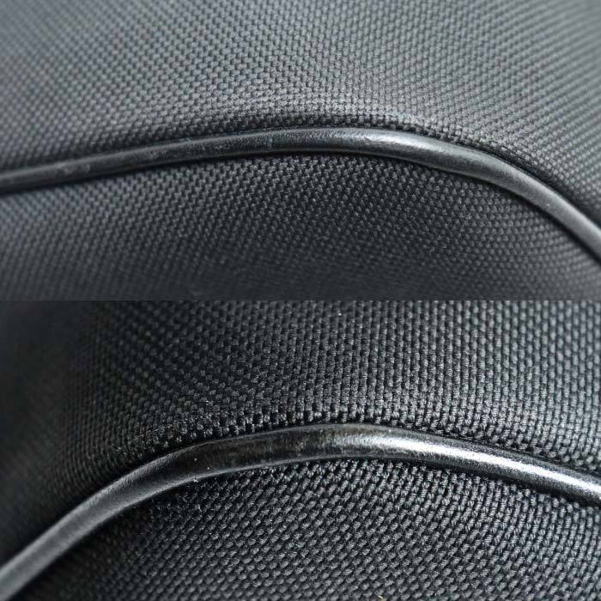 Prada Black Canvas Leather Shoulder Bag