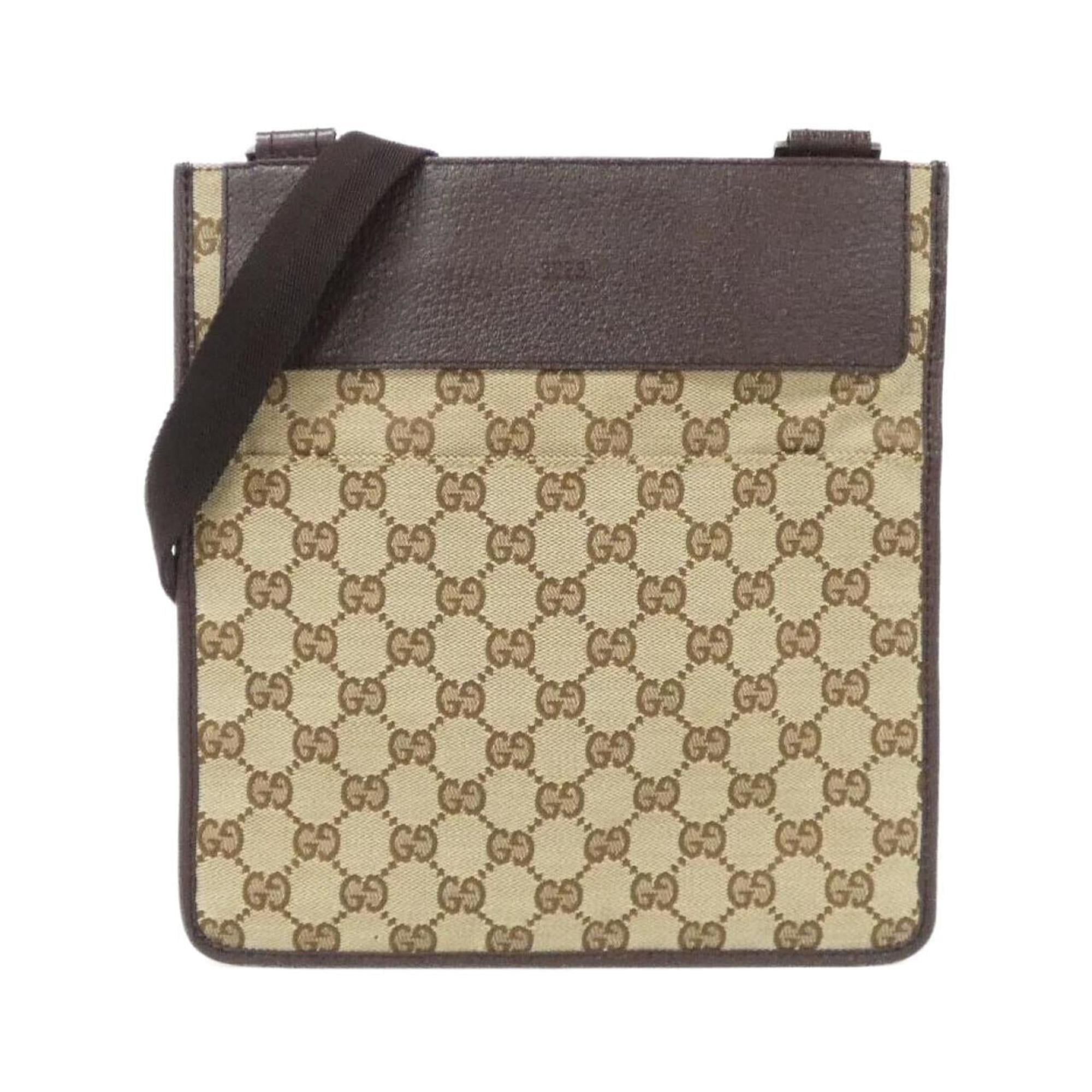 Gucci Beige Brown Gg Canvas Shoulder Bag (Pre-Owned)