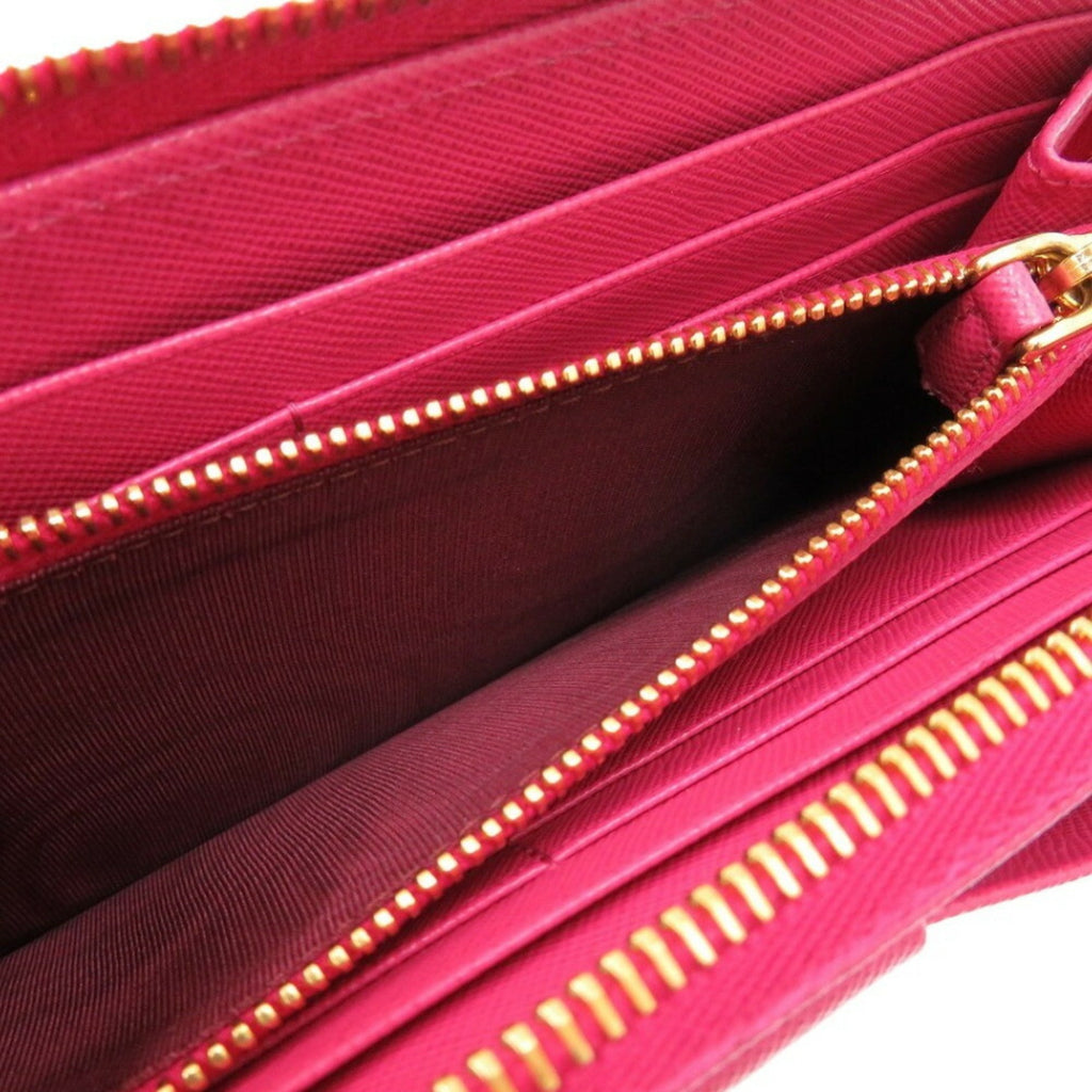 Prada Pink Leather Long Wallet (Bi-Fold)