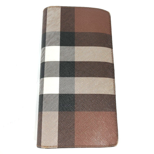Burberry Brown Pvc Long Wallet (Bi-Fold)