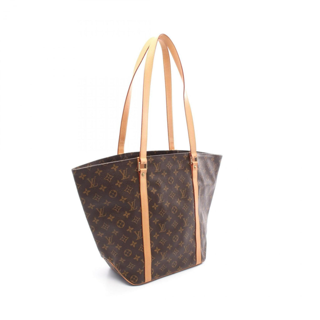 Louis Vuitton Monogram Brown Coated Canvas Leather Tote Bag