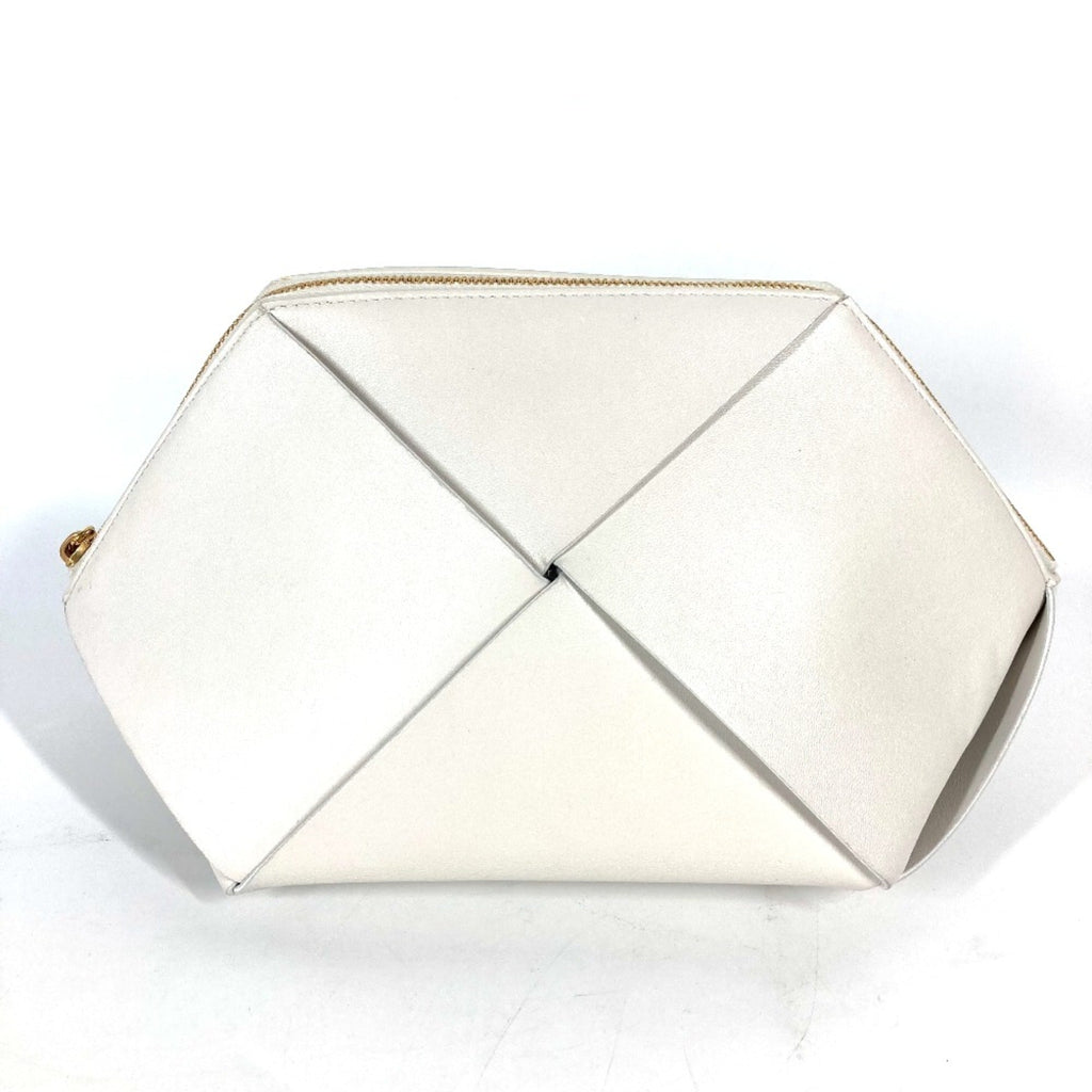Bottega Veneta White Leather Pouch