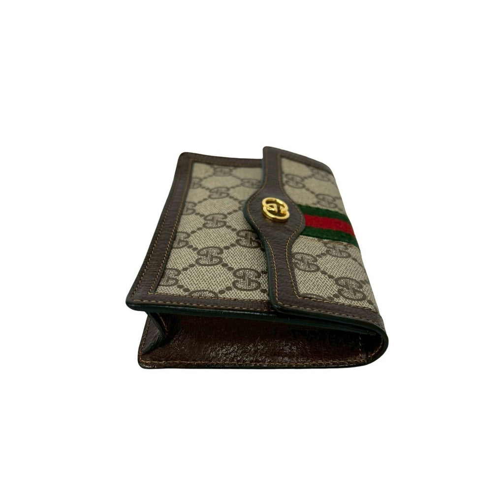 Gucci Brown Green Red Color Leather Pvc Pouch (Pre-Owned)