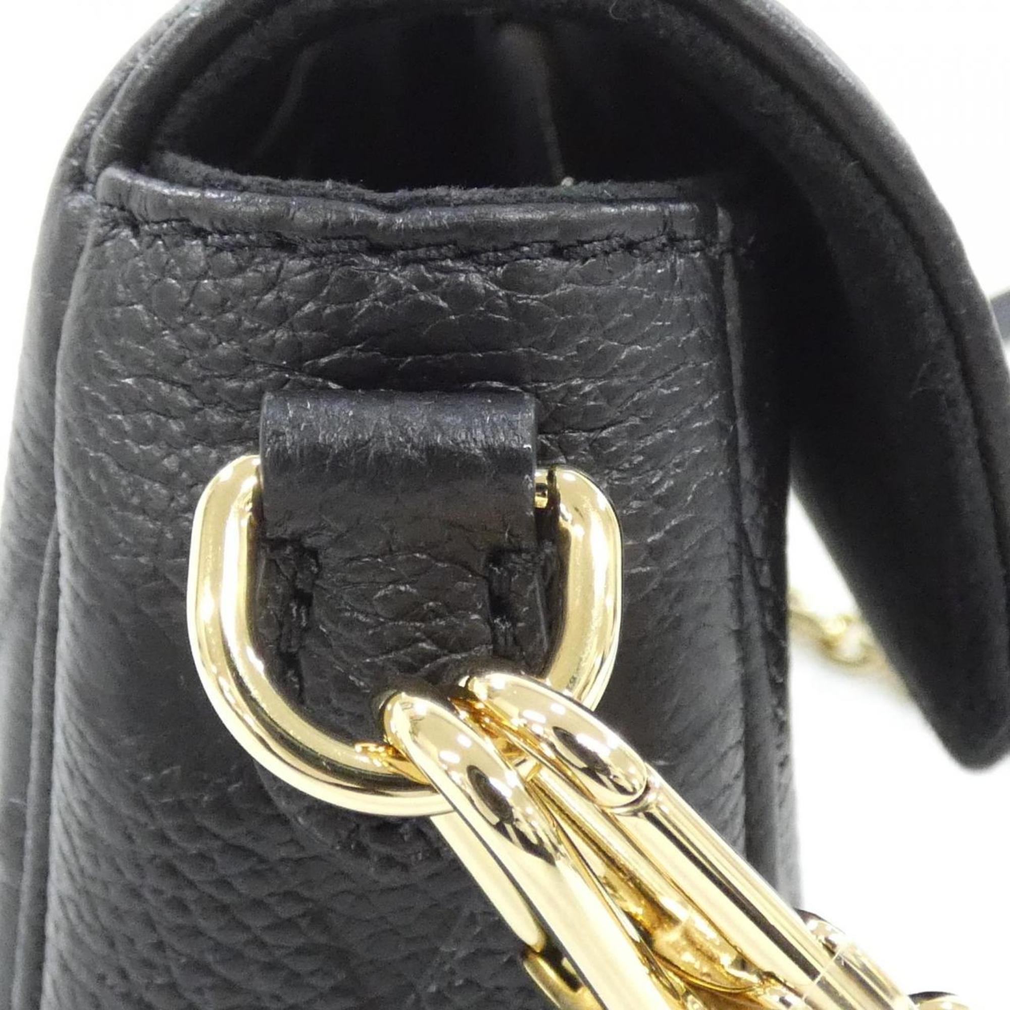 Louis Vuitton Black Leather Shoulder Bag
