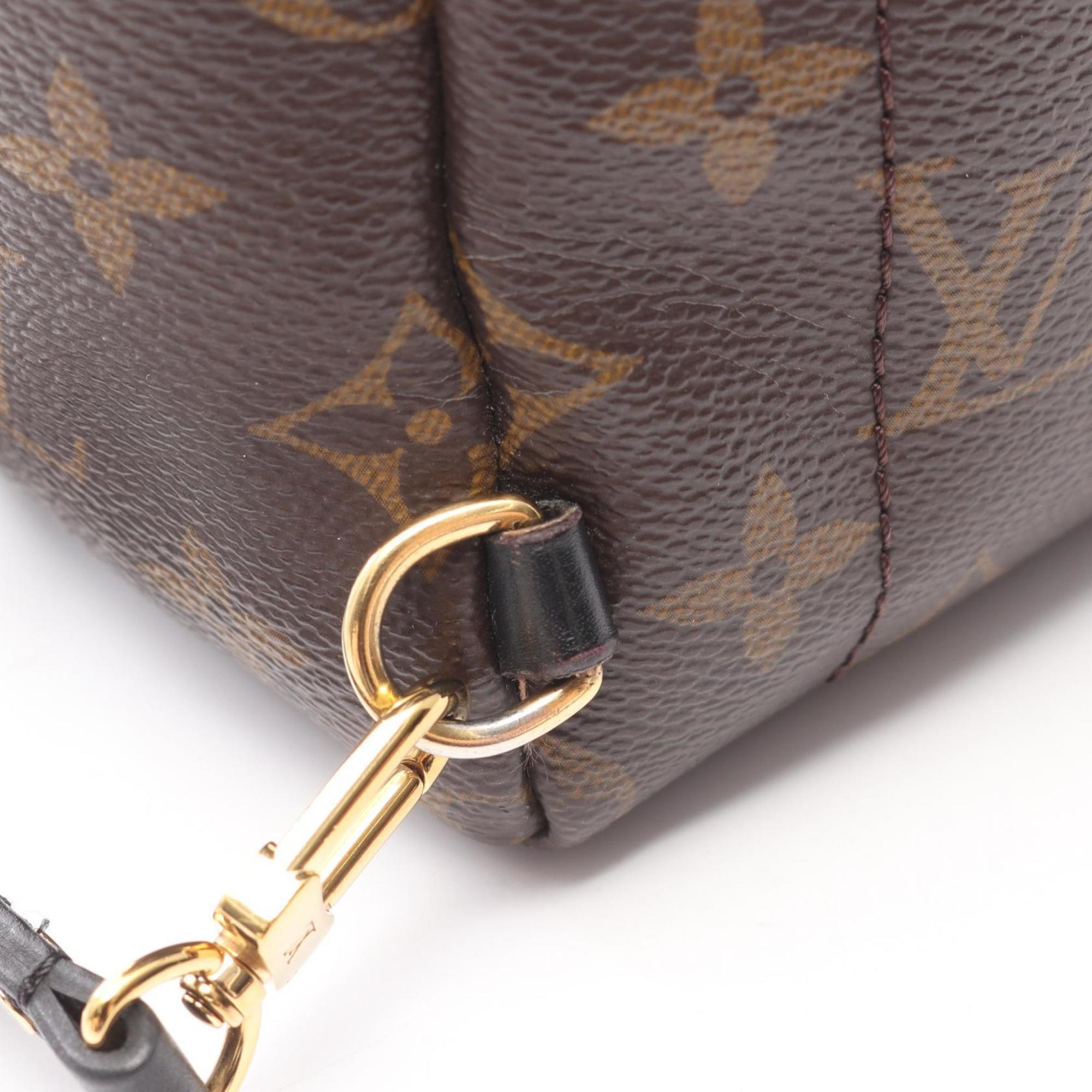 Louis Vuitton Black Brown Coated Canvas Leather Backpack