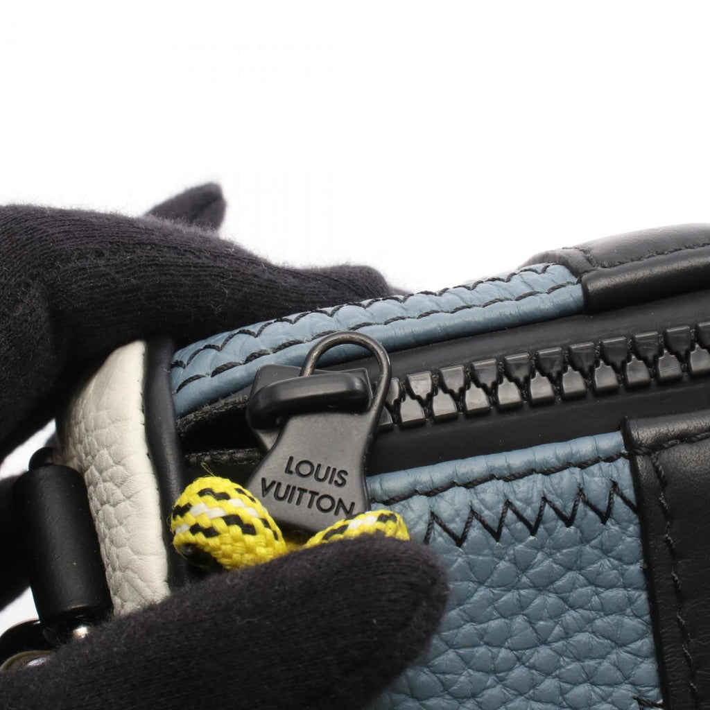 Louis Vuitton Blue Multi-Color Yellow Leather Shoulder Bag