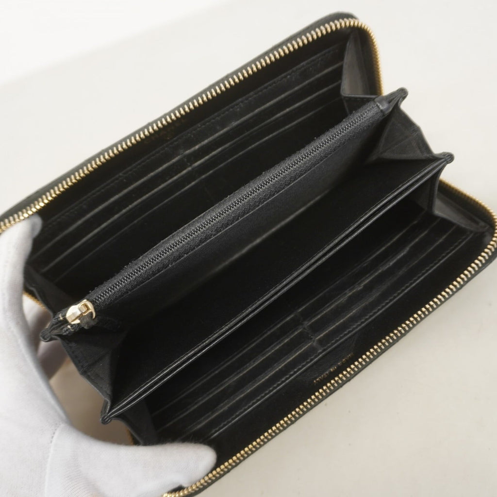 Chanel Black Leather Long Wallet (Bi-Fold)