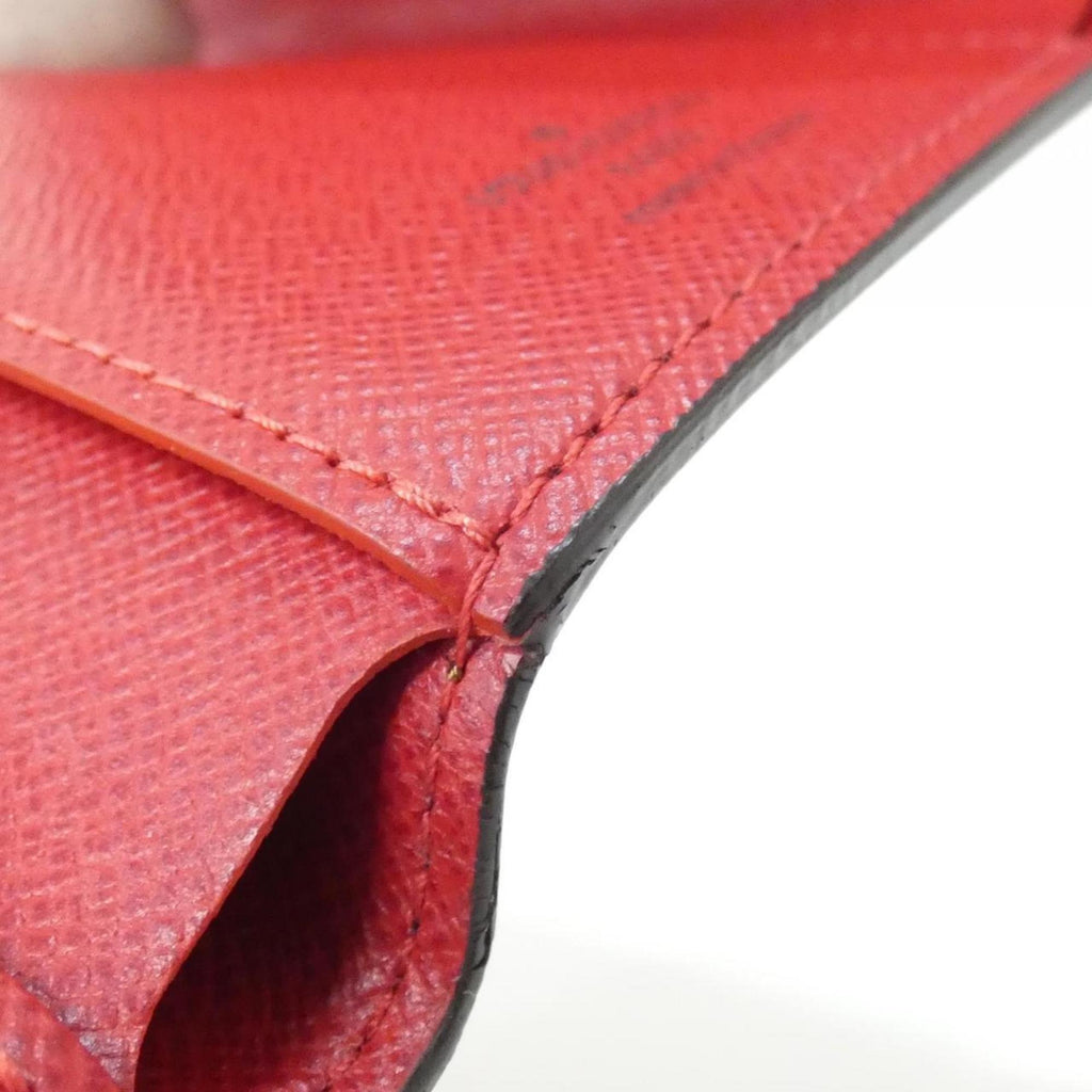 Louis Vuitton Ebene Rouge Coated Canvas Wallet (Tri-Fold)