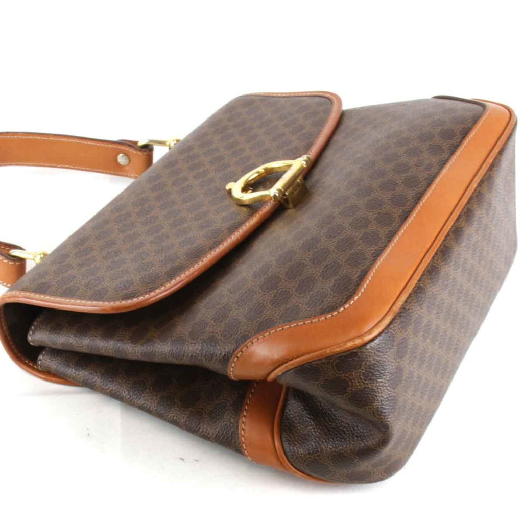 Celine Brown Leather Pvc Handbag