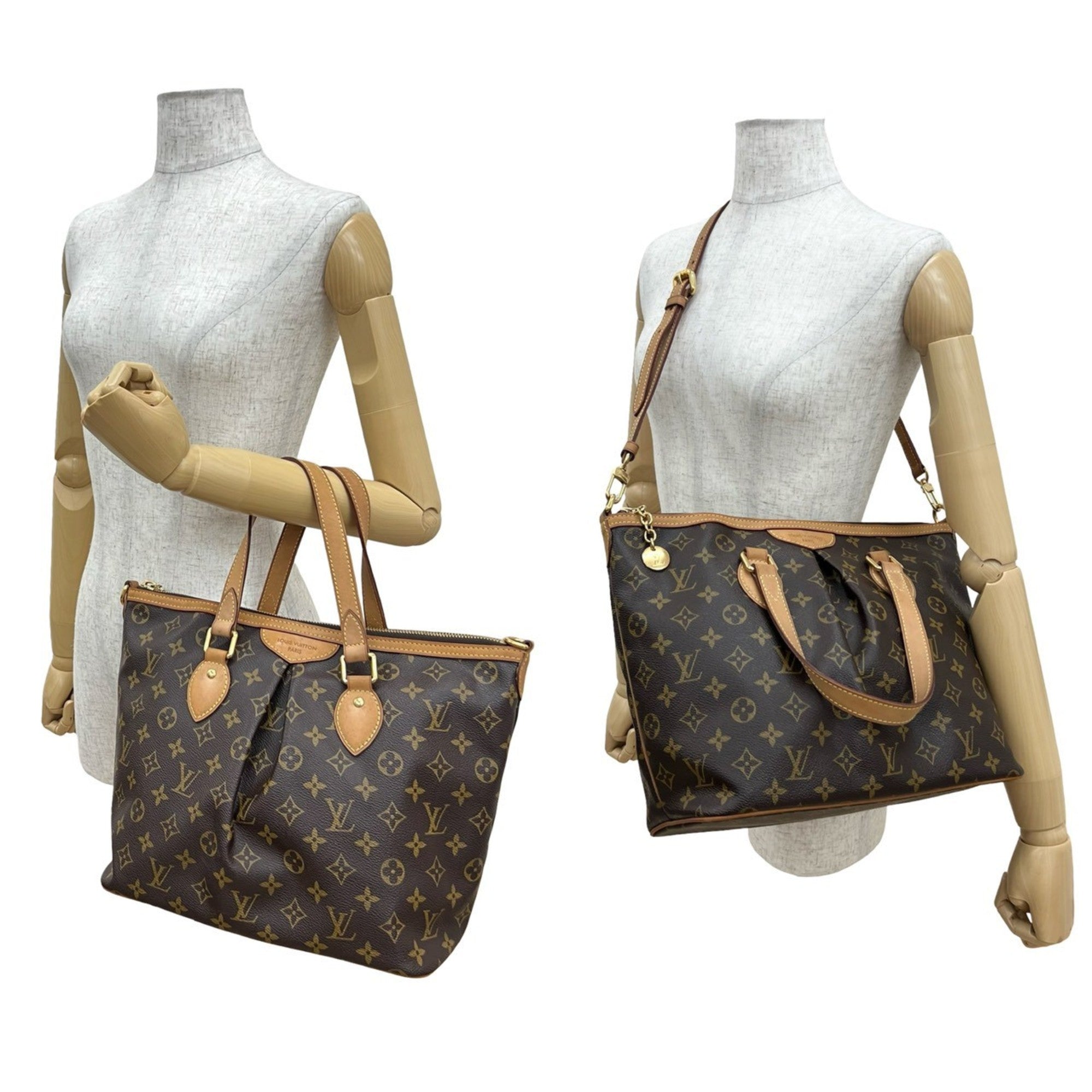 Louis Vuitton Brown Leather Pvc Handbag Shoulder Bag Tote Bag