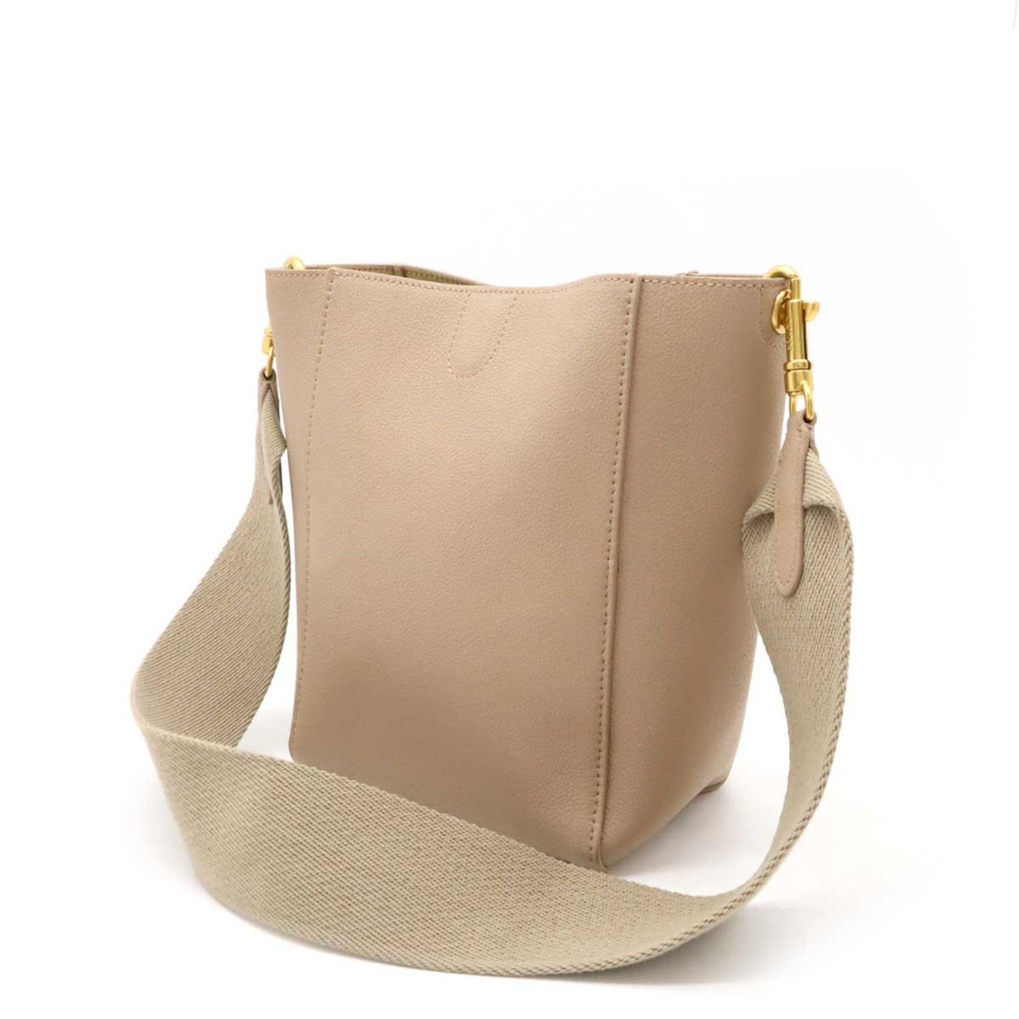 Celine Beige Leather Shoulder Bag