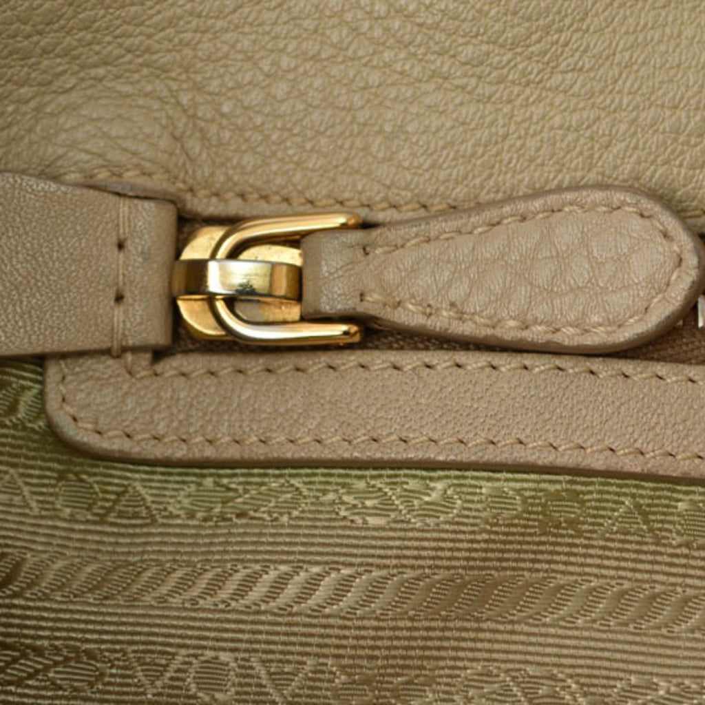 Prada Beige Leather Shoulder Bag Tote Bag