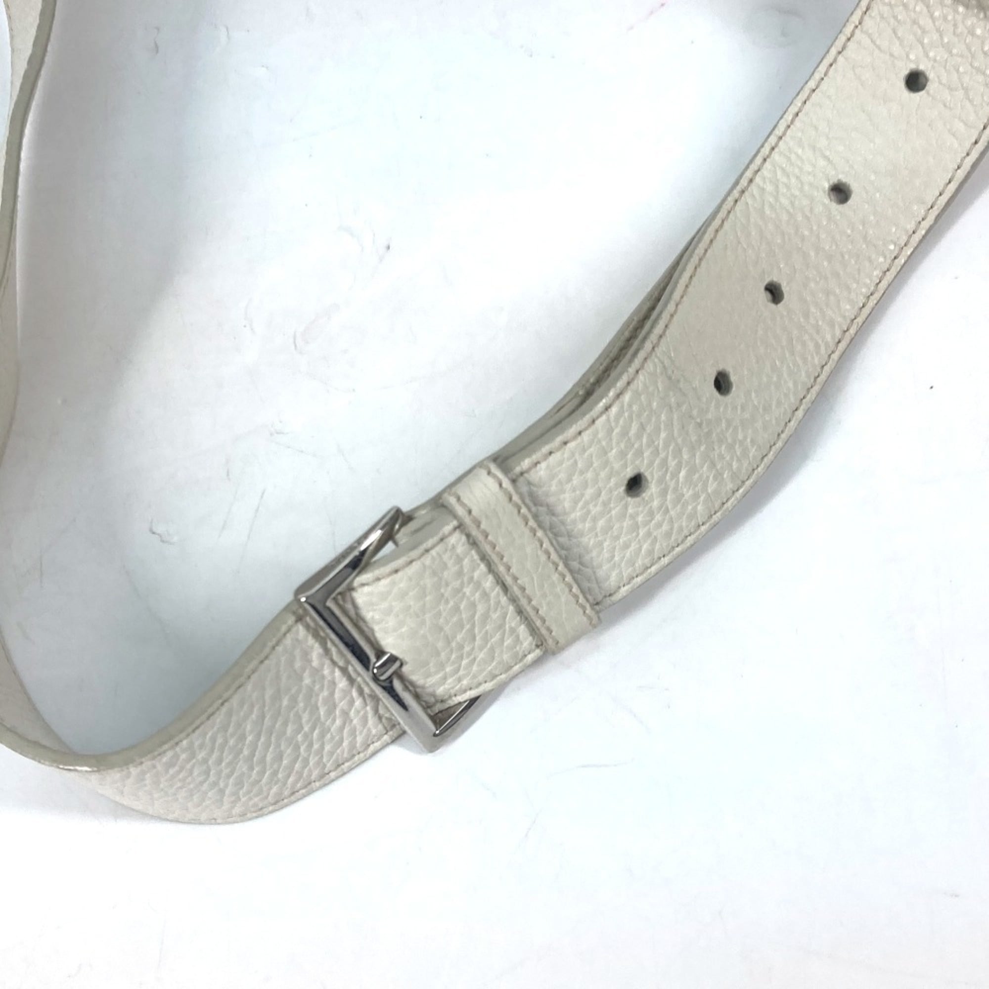 Prada Off-White White Leather Shoulder Bag Sling Bag